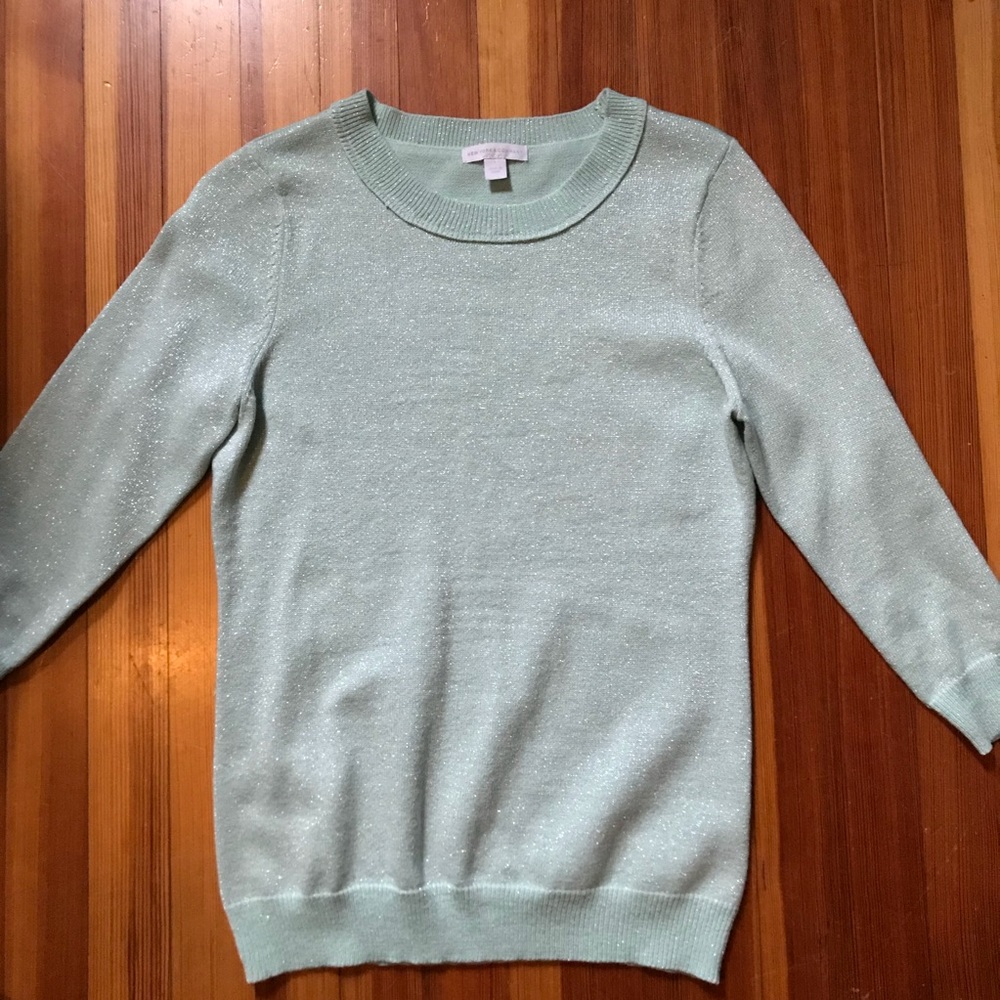 NY&Co green shimmer sweater